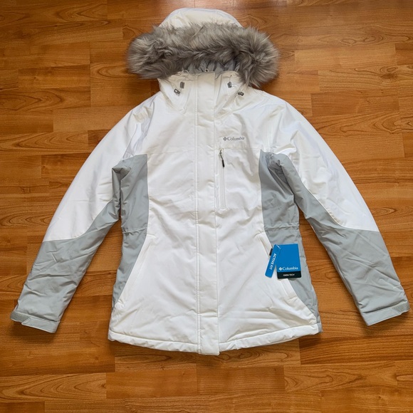 Columbia Ava Alpine II Insulated Waterproof Women Sz M Ski Jacket White Grey New - Picture 7 of 15